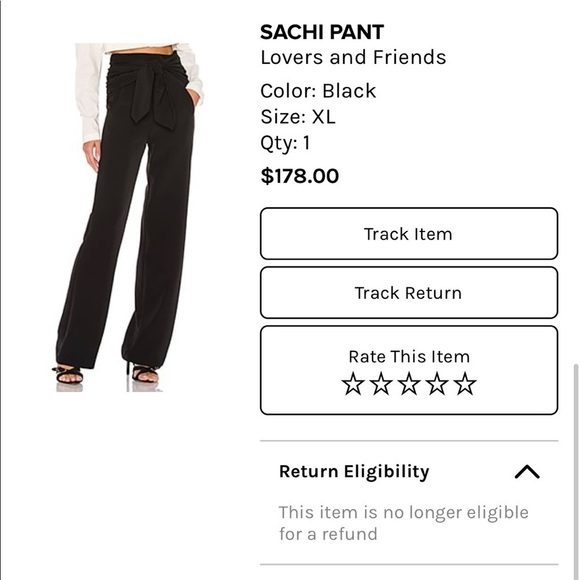 Lovers and Friends black Sashi Pant size XL - Picture 2 of 5